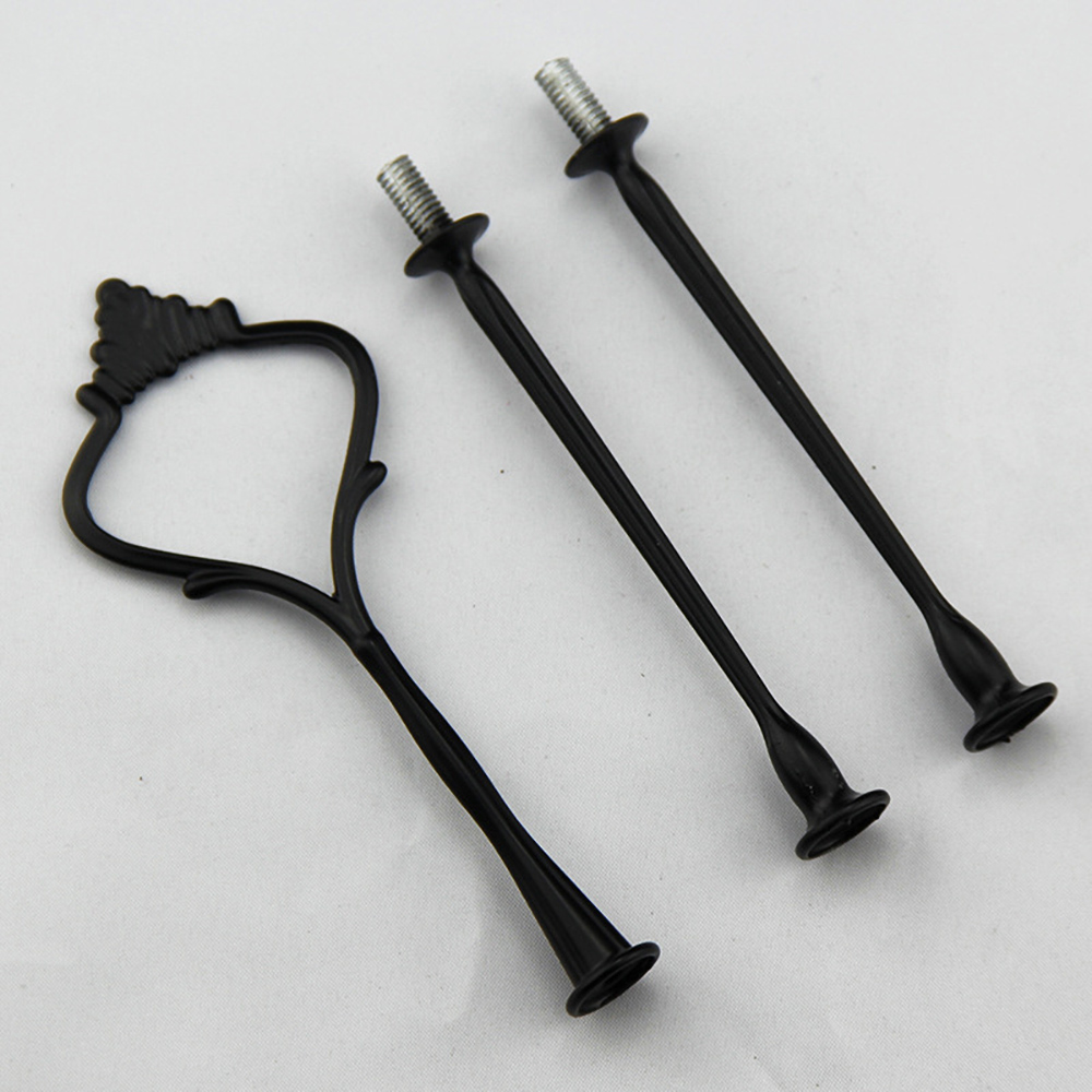 3-Tier Sturdy Cake Plate Stand Cupcake Tray Handle Fittings Hardware cake tools: Black