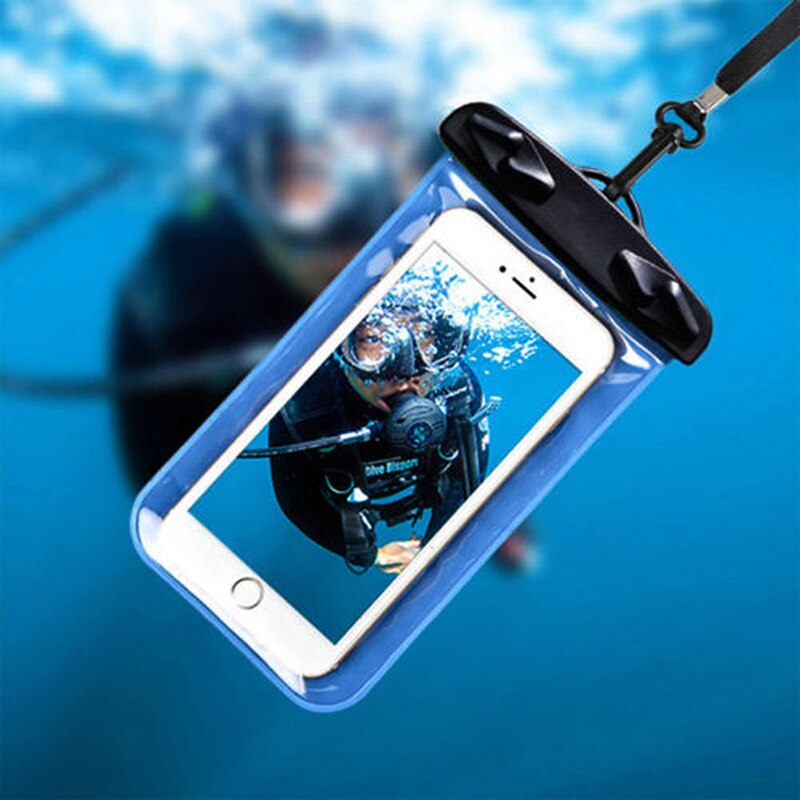 Waterproof Phone Case Pouch Dry Bag Protect From Water Swim Waterproof Case with Lanyard Universal Cover: blue