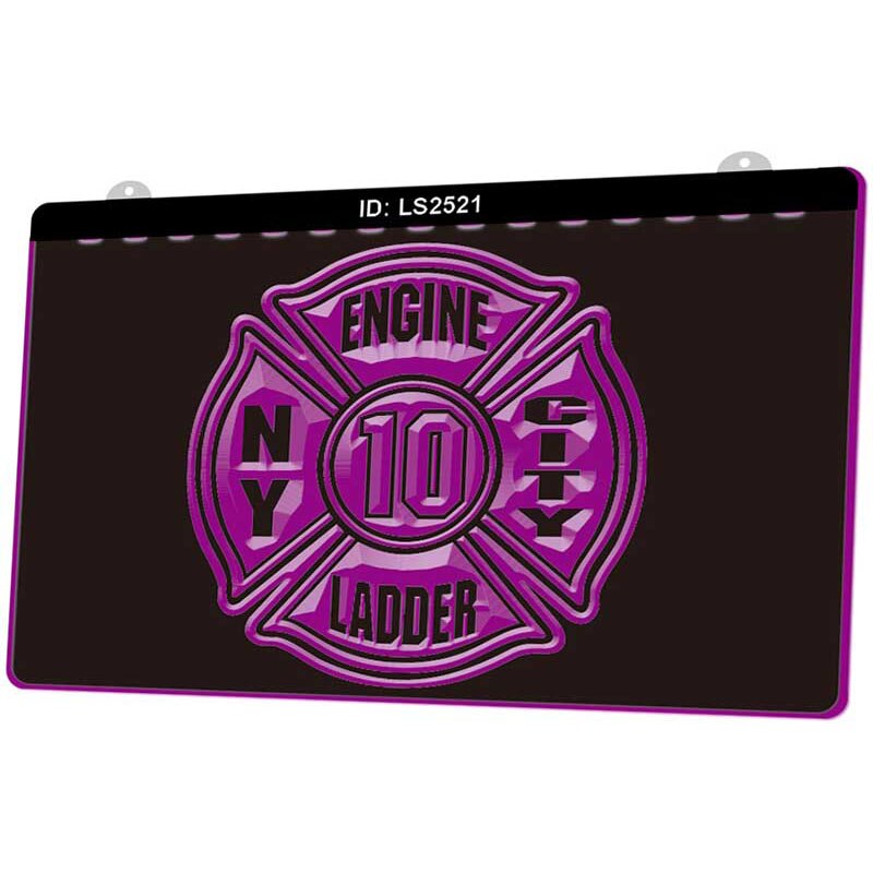 Ls2521 motorladder york city 3d graveerbare led-lichtborden in meerdere kleuren gratis verkoop