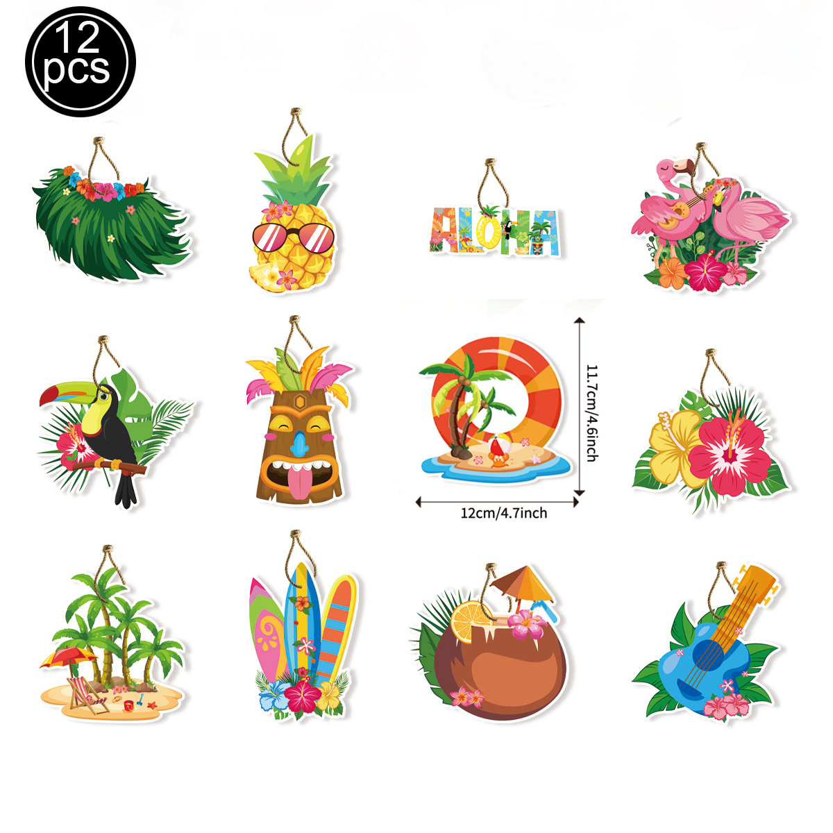 Hawaiiansk luau-fest engangsservice tropisk flamingo paptallerkener kopper servietter sommer strand aloha tema festdekorationer: Militærgrøn