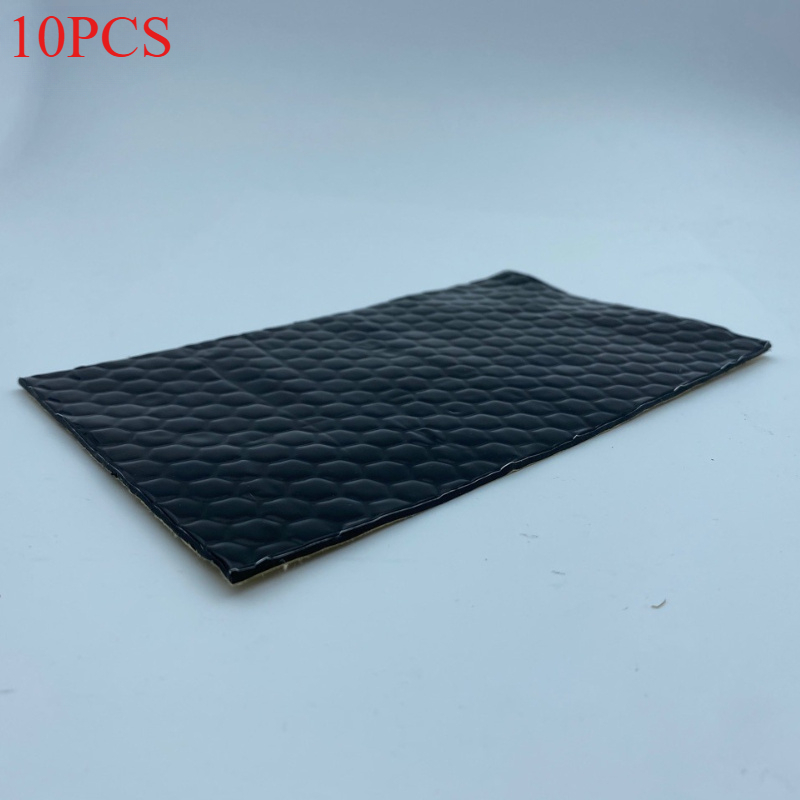 10 stuks butylrubber schokabsorberende en geluidsisolatieplaat, zelfklevende dempingsplaat, thermische isolatie en ruisonderdrukking: Black