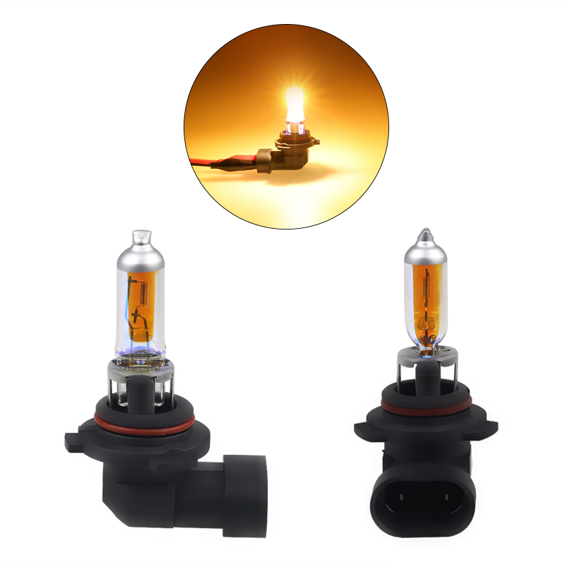 Bombilla halógena para faros delanteros de coche, luz antiniebla, color amarillo, 2 piezas, H1, H3, H4, H8, H11, 9006, 12V, 55W
