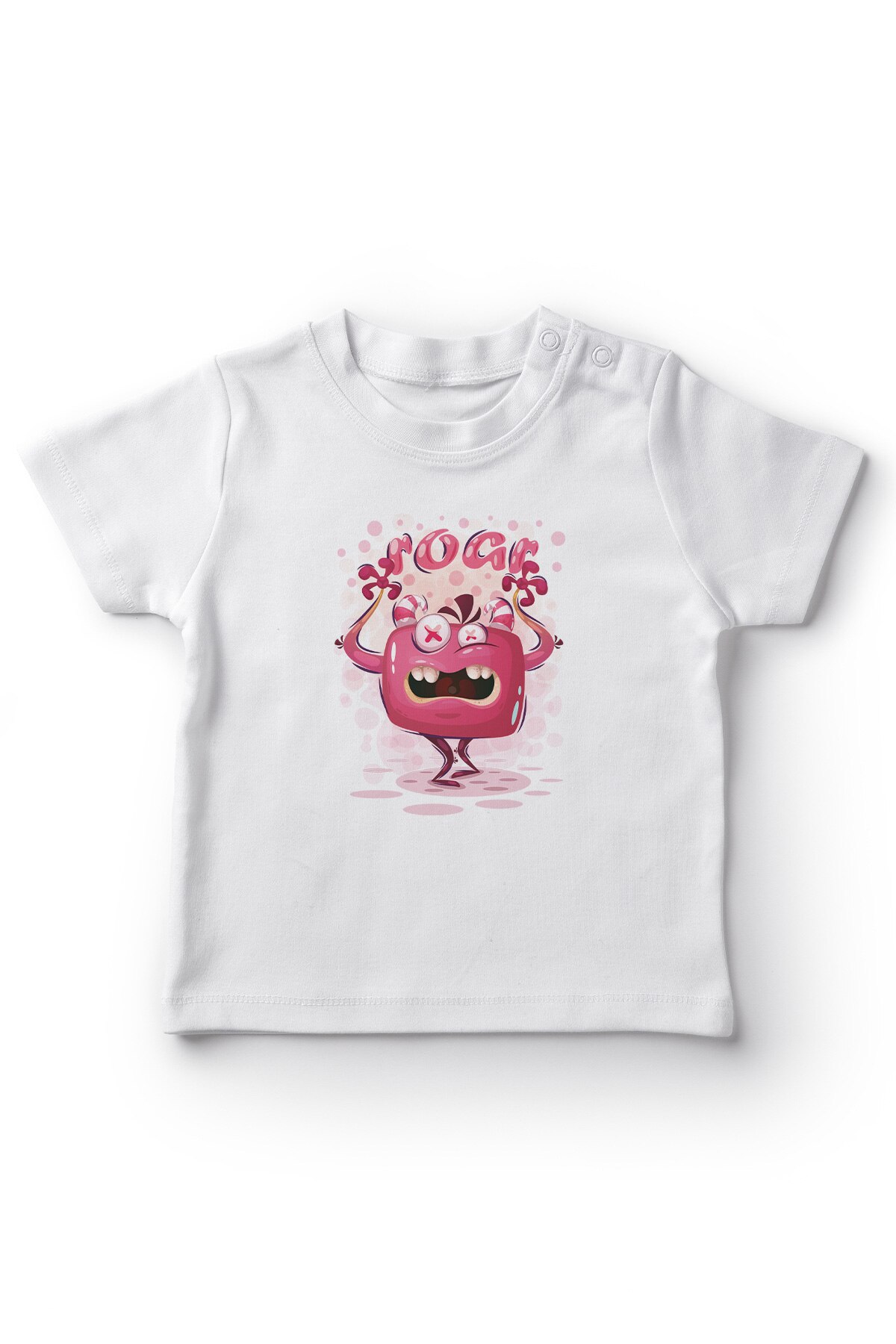 Angemiel bébé Kükreyerek Korkutan monstre bébé garçon T-Shirt blanc