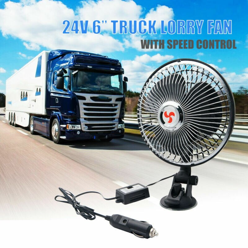 12V/24V 6" Powerful Lorry Truck VAN Fan with Speed Control All-Round VAN Cooling