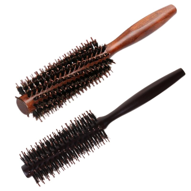 Pente de cabelo liso 6 tipos, sarja natural, cerdas de javali, escova de rolamento, tambor redondo, ondulação, faça você mesmo, ferramenta de estilo, cabeleireiro