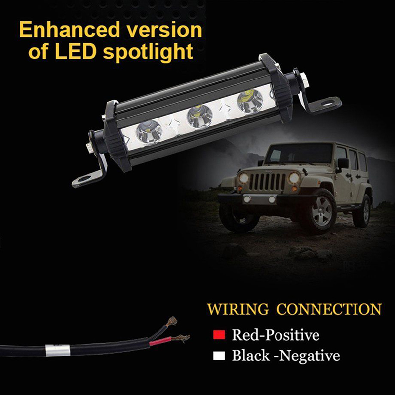 Auto styling 4 ''9 W 3LED Verlichting Bar 12 V DRL LED Auto Verlichting Bar Spotlight Runnig verlichting Voor Offroad ATV SUV 4WD