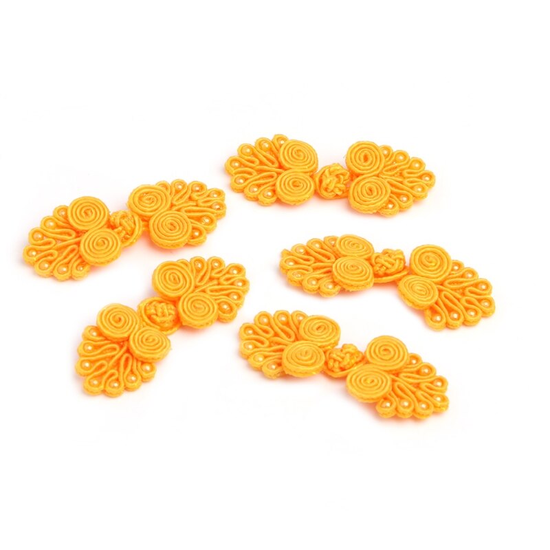10 paren/pak Kralen Chinese Kikker Sluiting Knoppen Knoop Sluiting Naaien Handgemaakte Craft W215: Yellow