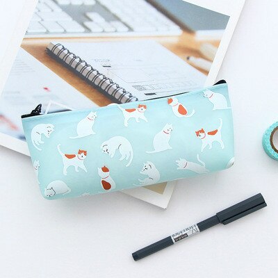 Cartuchera de gatos de lona, material escolar de PU de , precioso estuche de , útiles escolares: 2
