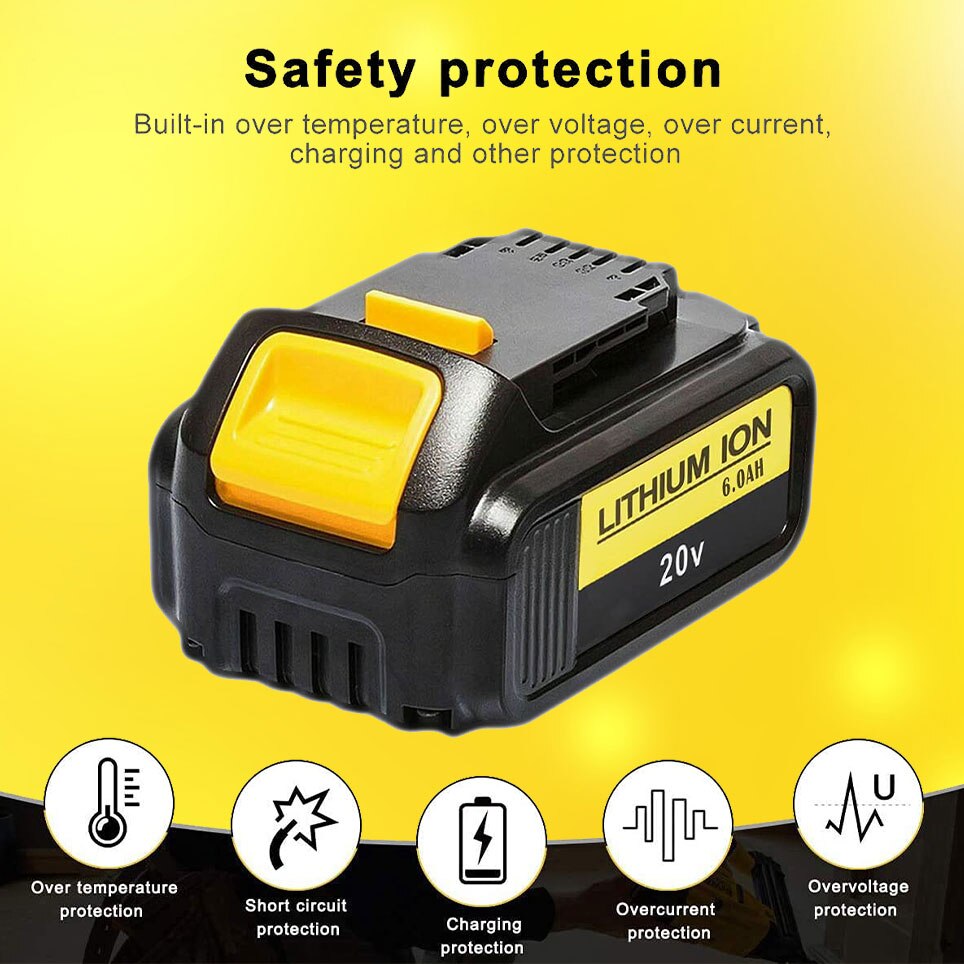 Lithium-ion rechargeable battery pack is suitable for DEWALT 20V battery, and Dewalt 20V DCB200 DCB201 DCB203 DCB204 DCBT-2