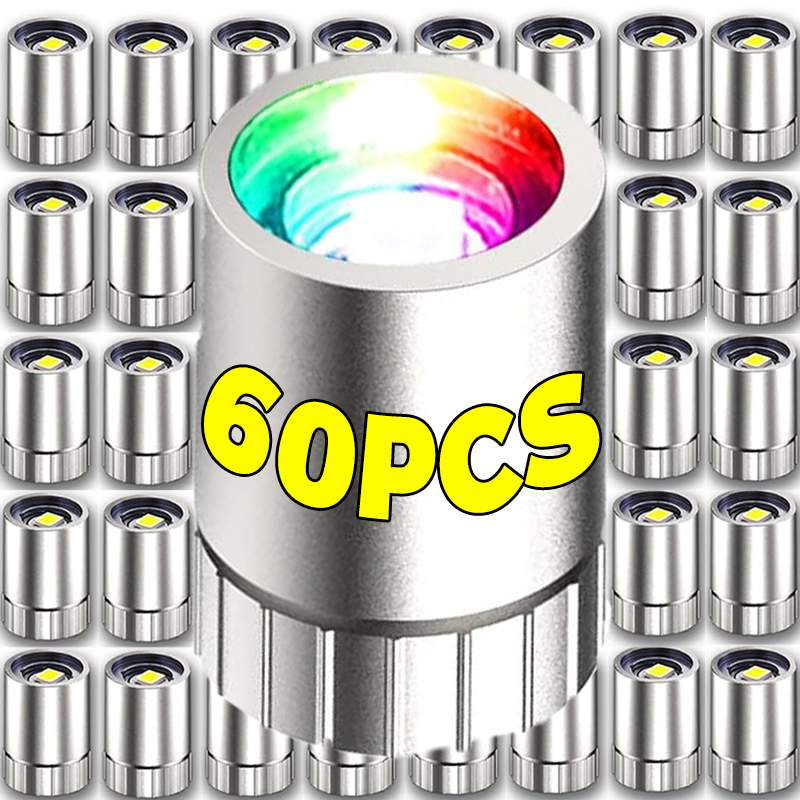 60/10Stck Mini LED Glühbirne Bunte Miniatur Laterne Docht Basis Batterie Betrieben Lichter Handwerk Beleuchtung Leuchtende Dekoration