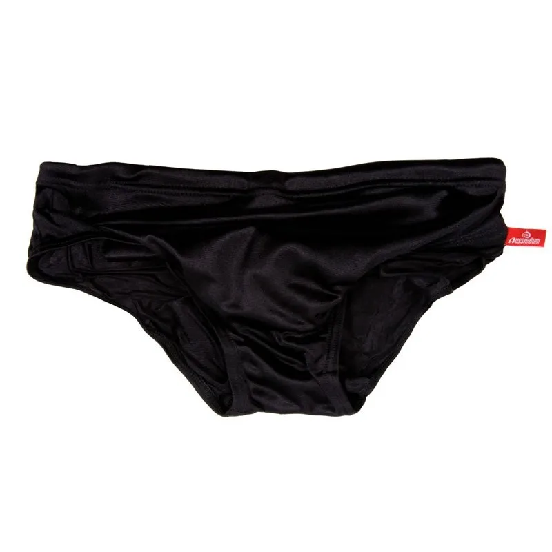 Summer Swimwear Men Solid Swimsuit Boy Swim Suits Beach Surfing Shorts Man Triangular Swimming Briefs: M / black