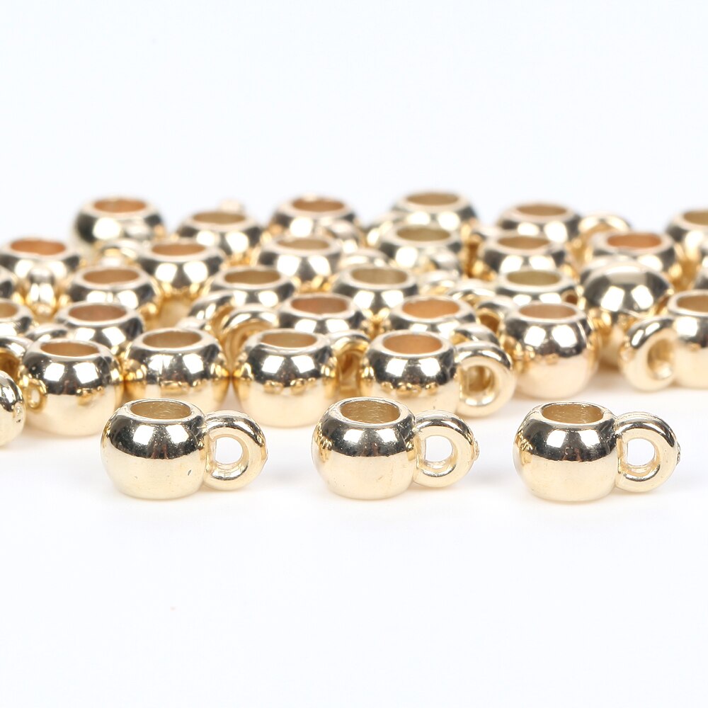 Abalorios CCB de agujero grande para fabricación de joyas, 50 piezas, conector espaciador, suministros, accesorios, 5x9mm: Blanco