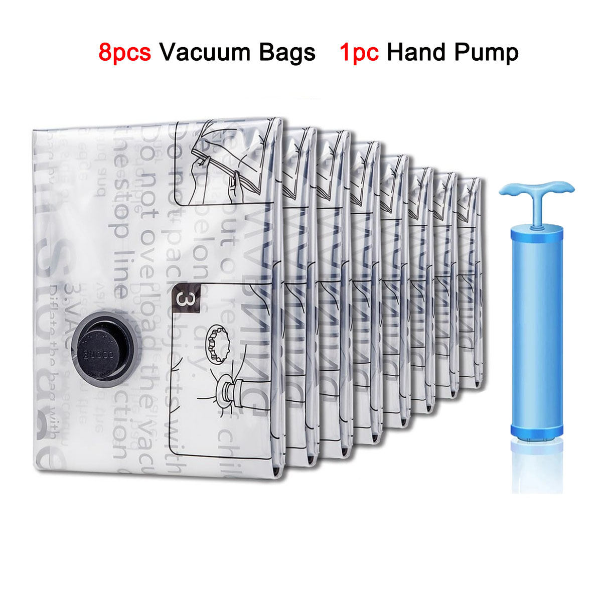 4-8 Pack Vacuum Storage Bags Space Saver Bags Compression for Comforters Blankets Bedding Organizer Clothes Travel Storage: L / YELLOW