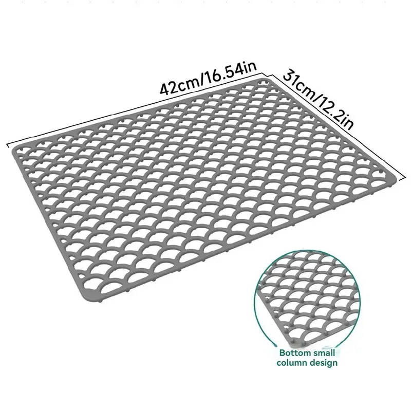 Tapete protetor de pia de silicone para cozinha, dobrável, antiderrapante, utensílios de mesa, drenagem, secagem, casa, multifuncional: Vermelho