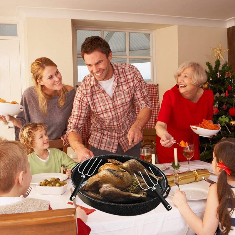 Turkey Lifting Forks, Strong Endurance Stainless Steel Poultry Chicken Fork, Ultra-Sharp Roast Ham Forks. Easily Lift, Handle