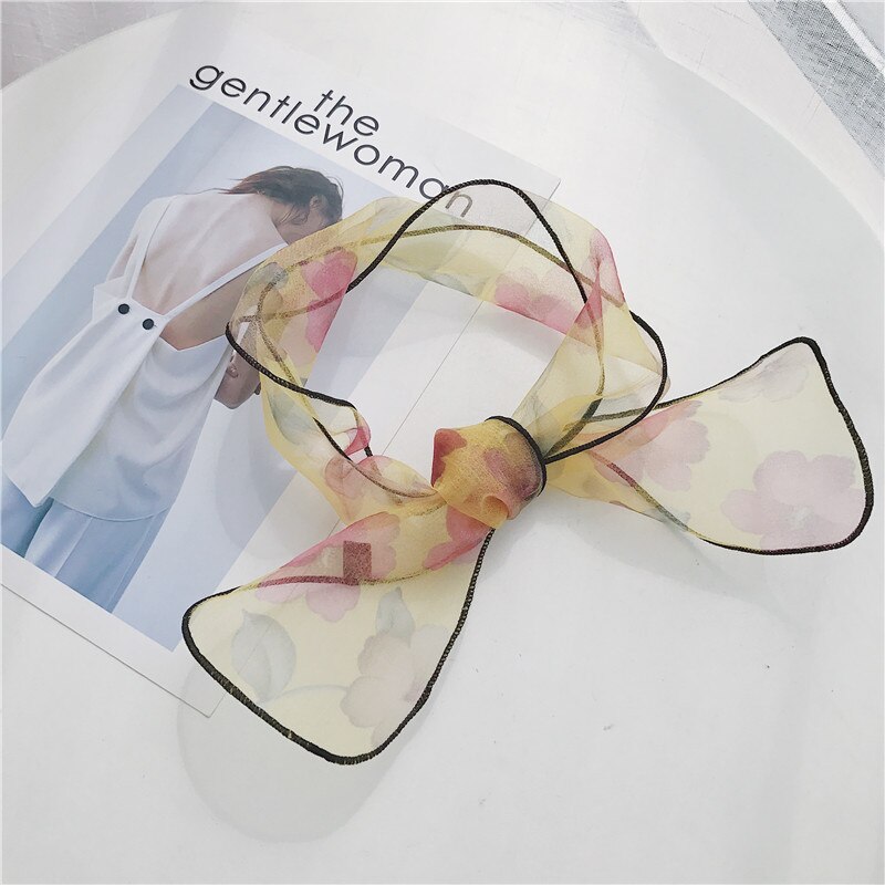 Sommar höst tunn smal smal scarf multifunktionell dam liten scarf huvudduk för väskhandtag halsdukar: 7