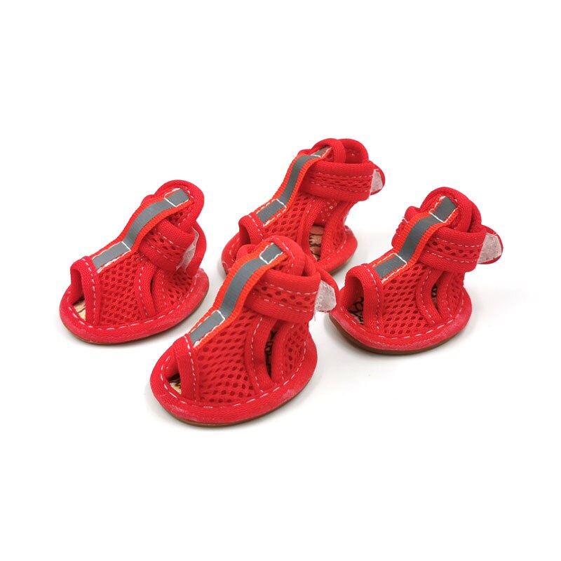 Zomer Hond Schoenen Ademende Mesh Puppy Hond Schoenen Voor Kleine Honden Katten Cute Antislip Chihuahua Pug Sandalen schoen Snoep Kleuren: Rood / 5