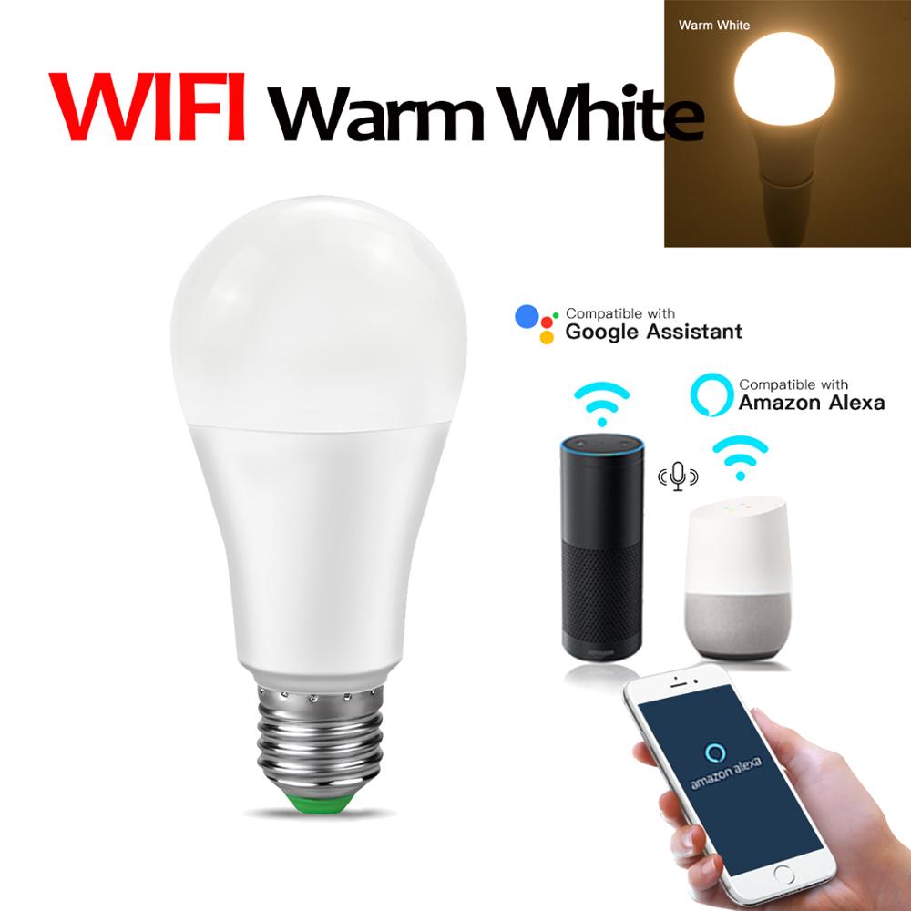 Wifi Lamp Thuis Smart Light Bluetooth Led Led Lamp Wit Warm Wit Rgb Rgbw Rgbww Lichten E27 Lampen E27 85 -265V: WIFI Bulb Warm White