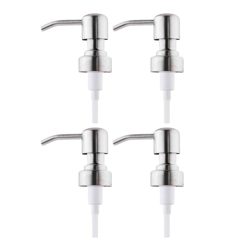 4 pçs cabeça da bomba garrafa imprensa cabeça da bomba de aço inoxidável dispensador sabão imprensa cabeça dispensador de sabão tampas para acessórios do banheiro