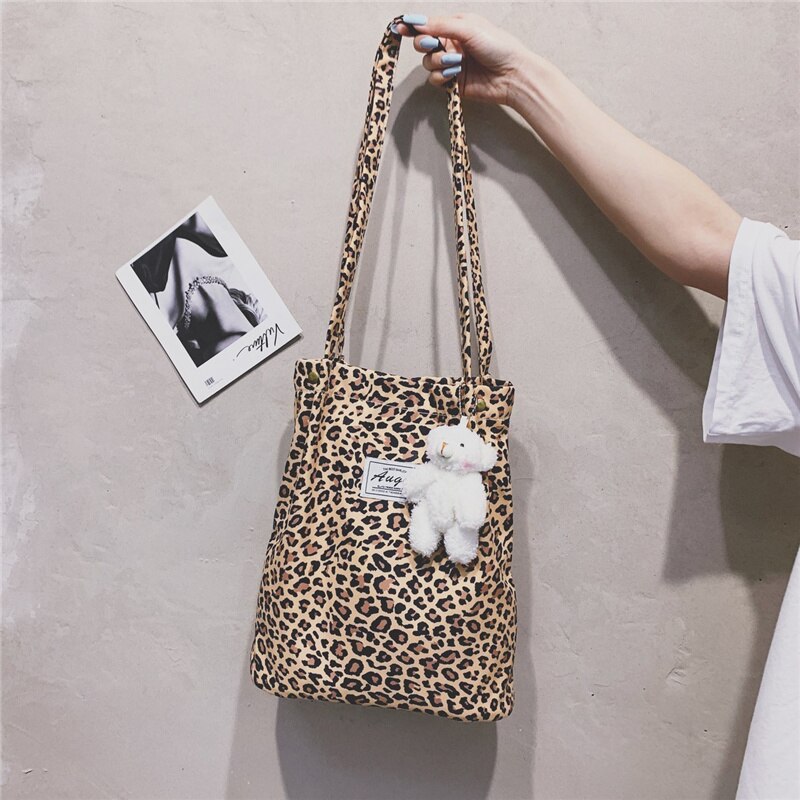 Women Shoulder Bags Handbag Printed Soft Canvas Fabric Large Capacity School Girl Package Ladies Casual Shopping Tote