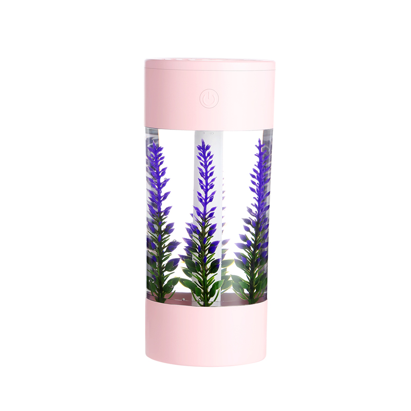 3 in 1 lavendel luftfugter æterisk olie diffuser aroma lampe led nat lys usb blæser aromaterapi bil luftfrisker: Lyserød