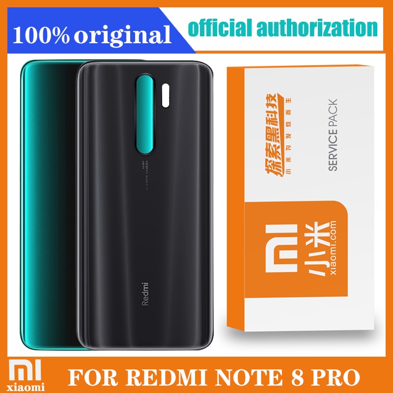 Originele Terug Behuizing Vervanging Voor Xiaomi Redmi Note 8 Pro Note8 Pro Back Cover Batterij Glas Sticker Reparatie Onderdelen