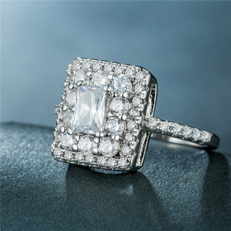 Huitan Wedding Bands With Micro Paved Trendy Engagement Bridal Ring For Women Brilliant Crystal Factory Direct