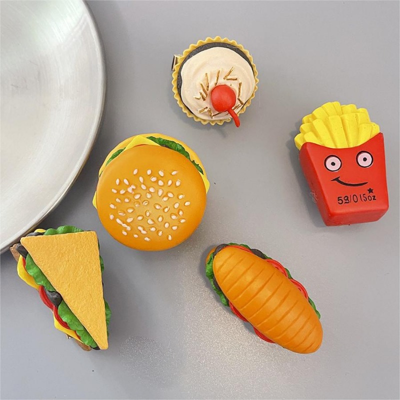 1 pçs bonito engraçado simulação comida hambúrguer clipe dos desenhos animados para crianças batatas fritas bolo grampo de cabelo menina presente aniversário festa decoração