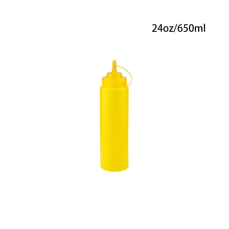 Plastic Naald Neus Salade Dressing Squeeze Fles Ketchup Duurzaam Mosterd Kruiderij Dispenser Flessen Keuken Accessoires: 24 oz (650ml)-Yellow