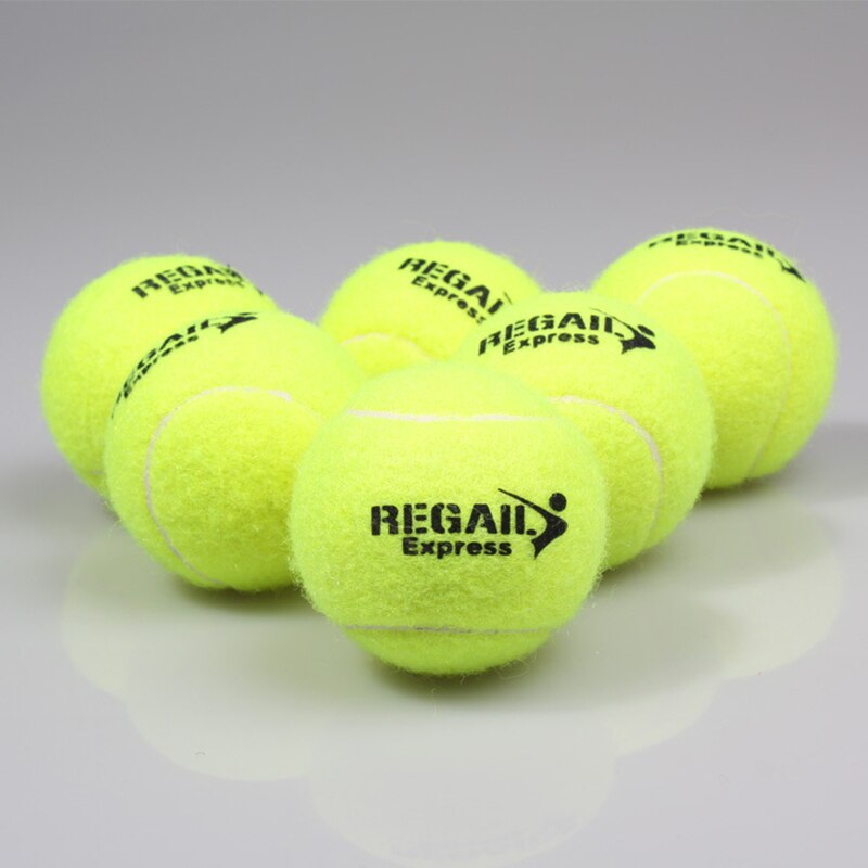 REGAIL 6 Pcs Tennis Balls for Training 100% Synthetic Fiber Rubber Tennis Balls