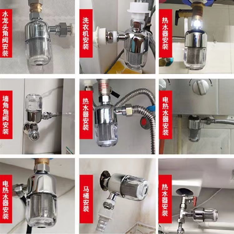 Elektrisk varmvattenberedare förfilter liten dusch tvättmaskin utlopp avkalkning automatisk vattenrenare universella tillbehör