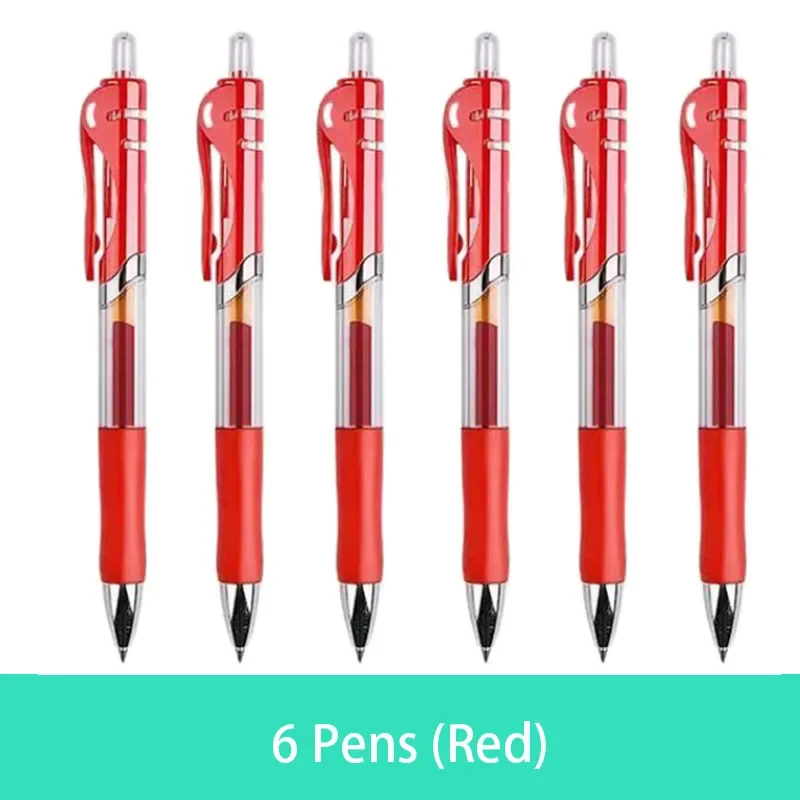 Roise Retractable Gel Pens Set Black/Red/Blue Ink Ballpoint for Writing Refills Office Accessories School Supplies Stationery: Orange