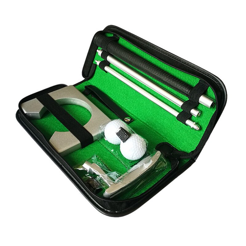 Golf Putter Putting Trainer Set Portable Indoor Training Equipment Golfs Ball Holder Training Aids Tool with Carry Case