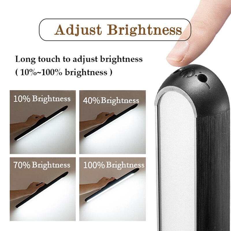 2 in 1 Use Portable Emergency Lamp Touch Switch Stepless Dimming LED Light USB Rechargeable Hanging Magnetic Kitchen Night Lamps
