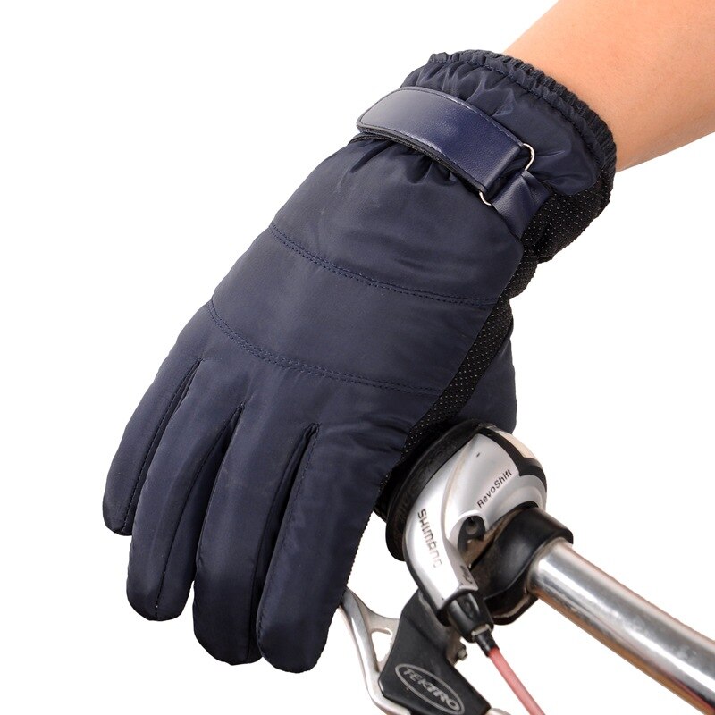 Mannen Handschoenen Winter Nacht Reflecterende Strip Touchscreen Waterdicht Anti-Slip Handschoenen Voor Fietsen Skiën Winddicht Pluis Warme ST078: ST076blue