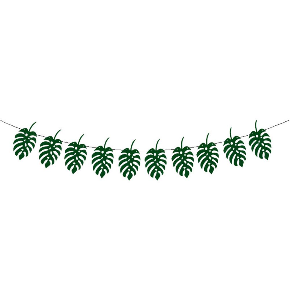 10 pièces/ensemble feuille d'ananas | Drapeau hawaïen de forêt tropicale, pour soirée de plage d'été, guirlande de décoration feuille verte: Leaves 10pcs