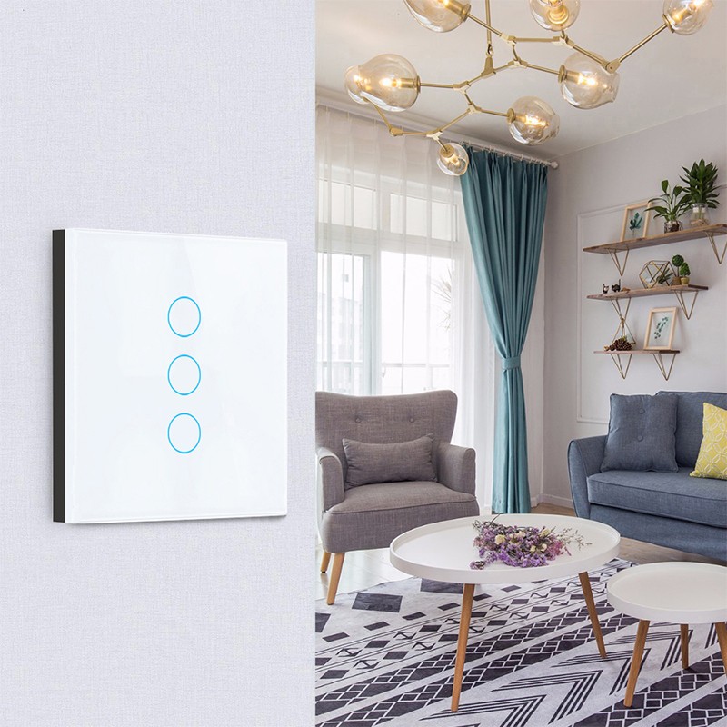 Tuya Wifi Slimme Lichtschakelaar Met Neutrale Draad 1 2 3 4 Gang Touch Sensor Slimme Schakelaar Voice Control alexa Google Thuis