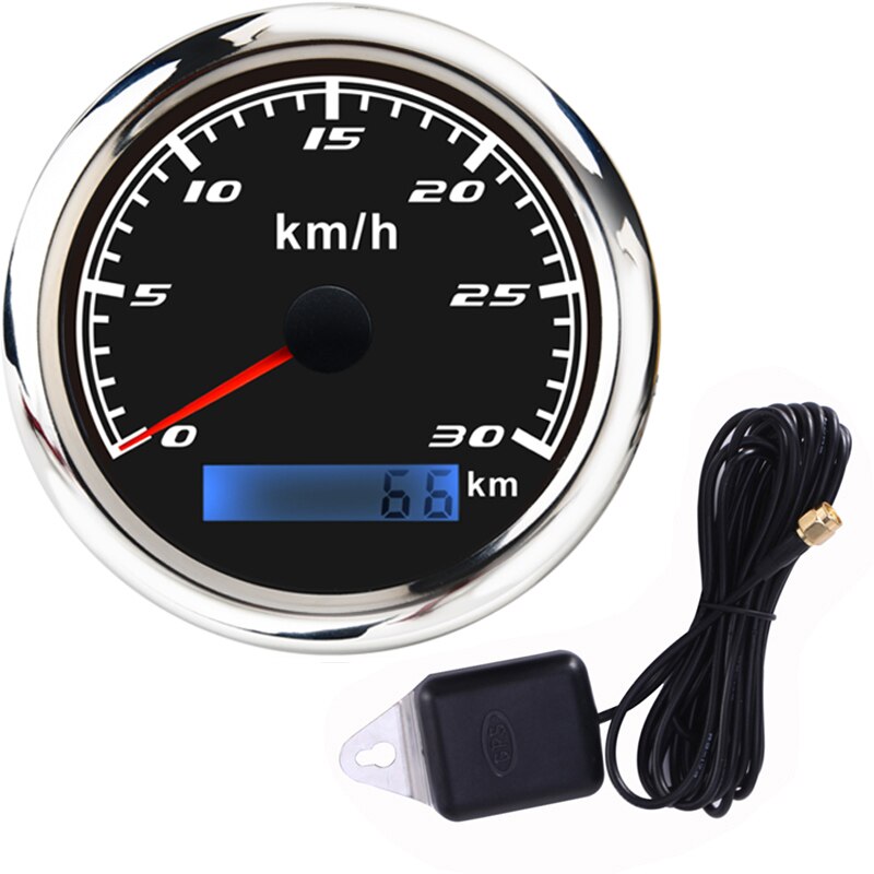 85mm GPS Tacho Messgerät 30 60 120 200 KM/H Kilometerzähler für Marine Motorrad Stiefel Auto ATV Lkw mit verrotten Hintergrundbeleuchtung: GPS 30K-BS