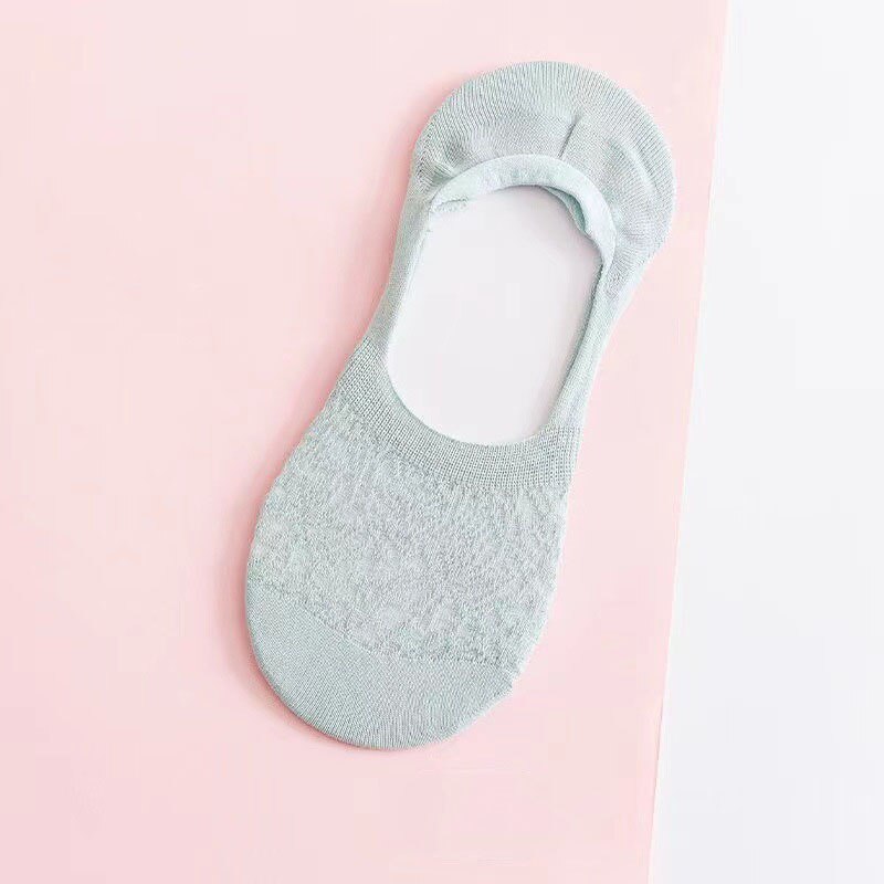 5 Pairs Spring Summer Women Socks Solid Color Wild Shallow Mouth Felmen Girls Female Invisible No Show Slipper Socks: E