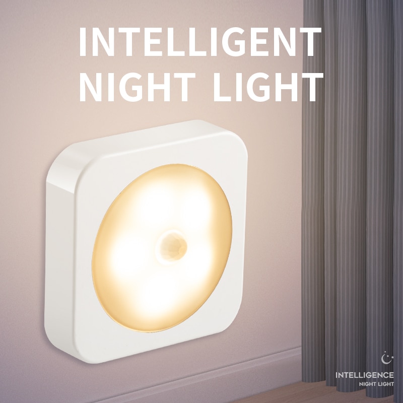 Intellig Led Nachtlampje Mini Light Sensor Controle Batterij Lading Nachtlampje Lamp Voor Kinderen Kids Woonkamer Slaapkamer Verlichting