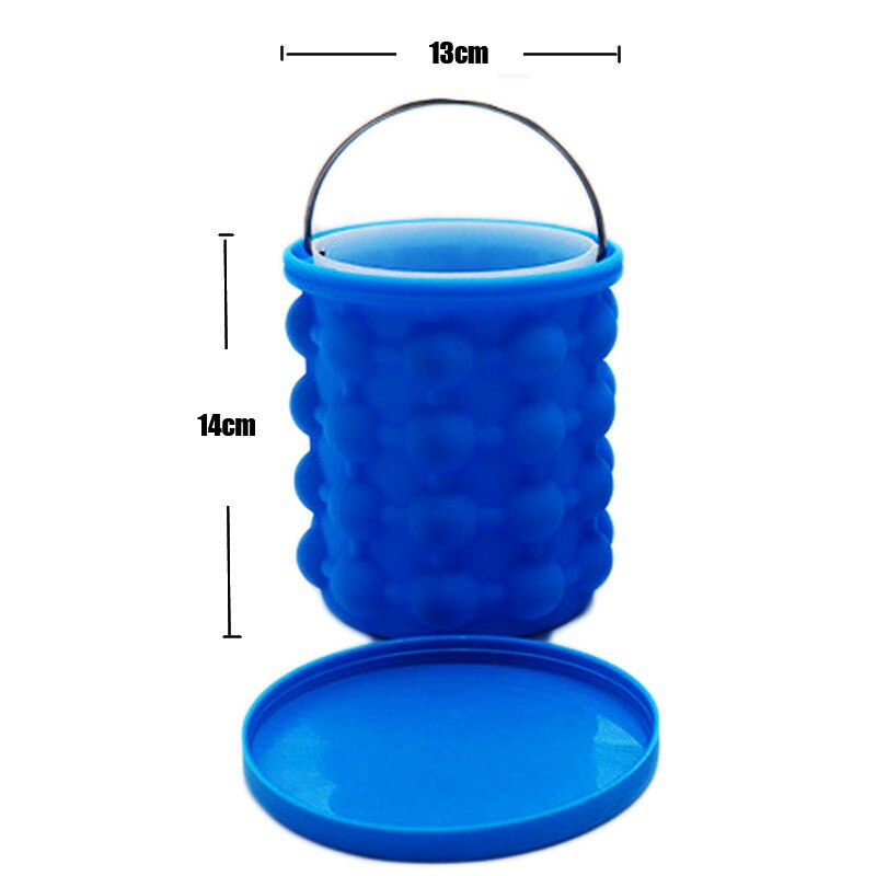 Cubitera de silicona de 13x14cm para vino, cubo refrigerador, fabricante de cerveza, armario, ahorro de espacio, utensilios de cocina para beber whisky, congelar: BT-13X14CM