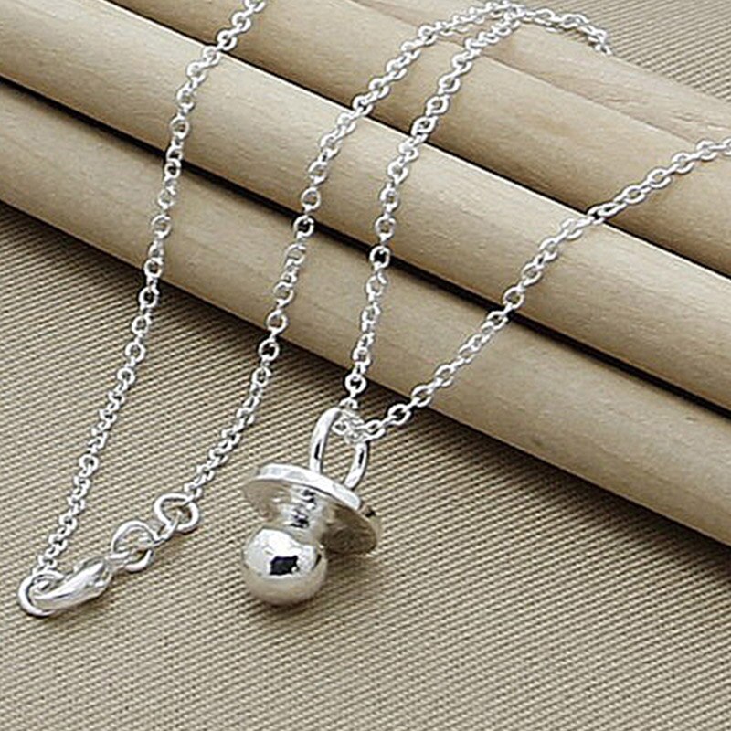 925 argento di Fascino Tettarelle Da Biberon Collane Con Pendente Per Le Donne di Moda Gioielli In Argento