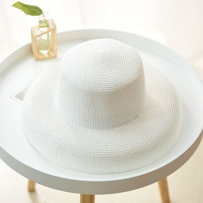 Zomer Vrouwen Schipper Strand Hoed Vrouwelijke Casual Panama Hoed Dame Klassieke Platte Strik Straw Zonnehoed Vrouwen fedora: White