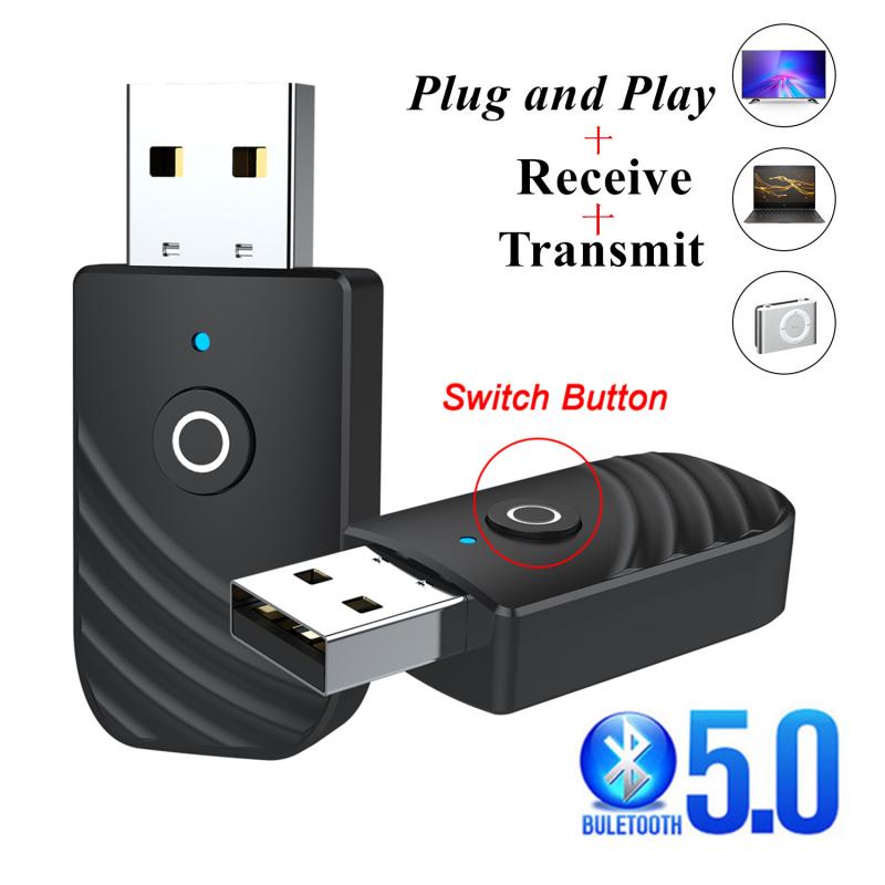 Bluetooth 5.0 Audio-ontvanger Zender 3 In 1 Mini 3.5Mm Jack Aux Usb Stereo