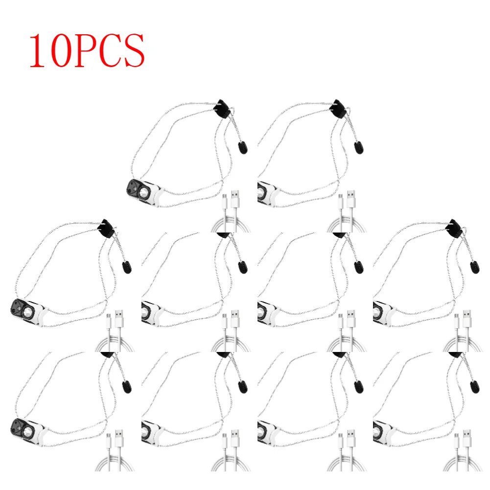 LED-koplamp Werkkoplamp USB Oplaadbare Waterdichte Hoofdlamp Ultralight Bewegingssensor Koplamp voor Kamperen Wandelen Vissen