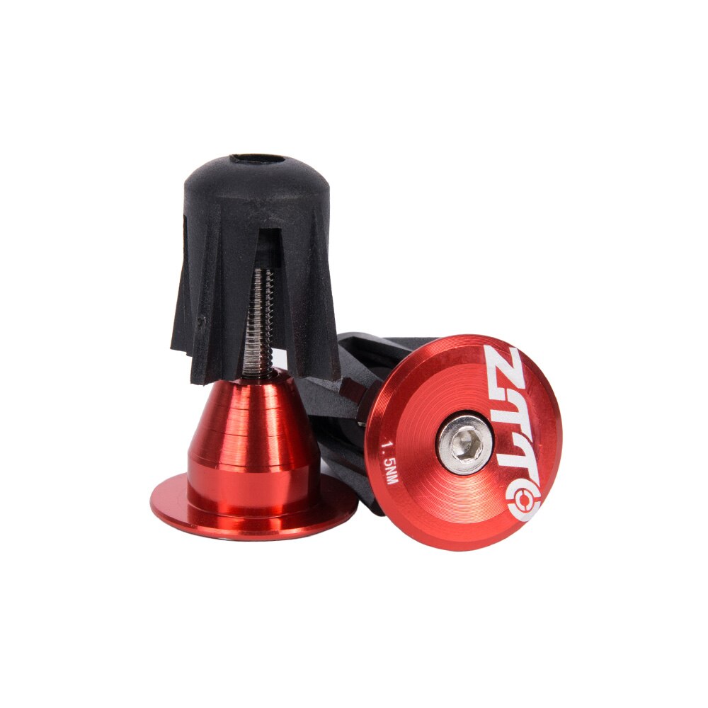 Ztto 1 Paar Mtb Mountainbike Grips Fixed Gear Lock-On Anti-Slip Stuur Grips Shock-Proof rubber Fiets Road Fiets Onderdelen: Bar plugs red