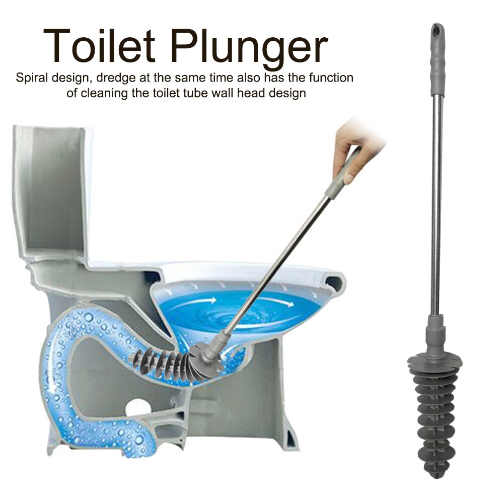Verstopping zuiger type herbruikbare lucht afvoer toilet zuiger verstopping verwijderen handmatige baggergereedschap thuis roestvrijstalen handvat voor badkamer