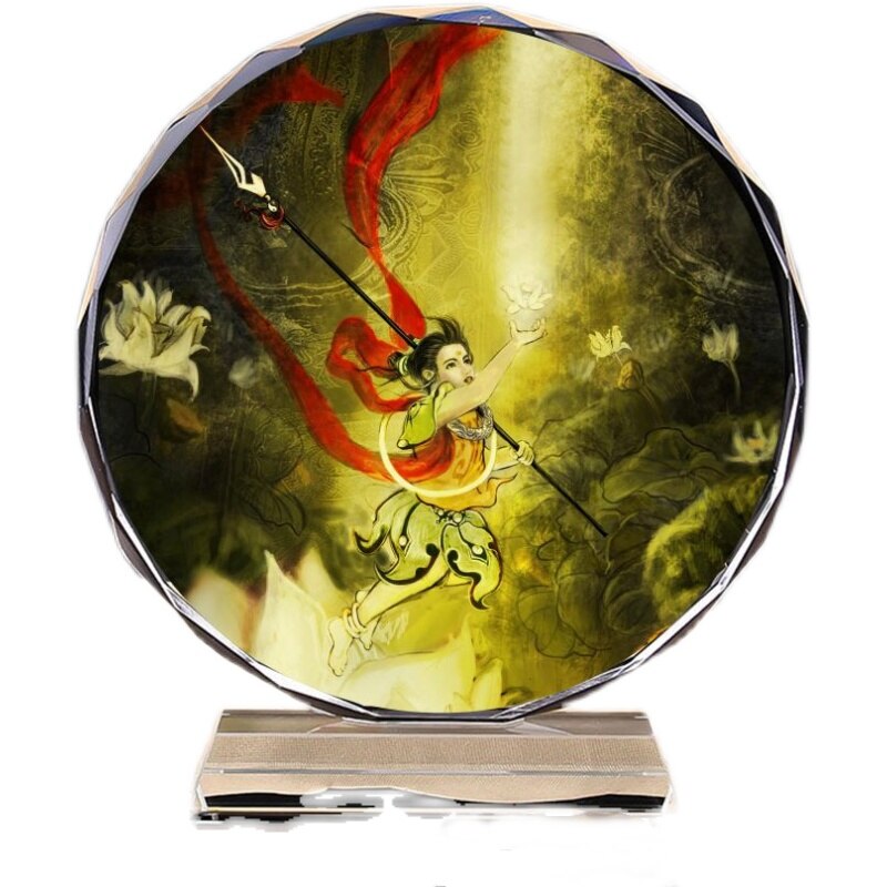 Statue of the Third Prince of Nezha, Grand Marshal of Zhongtan, shansheng boy - Nezha, portrait, crystal platform, craft product