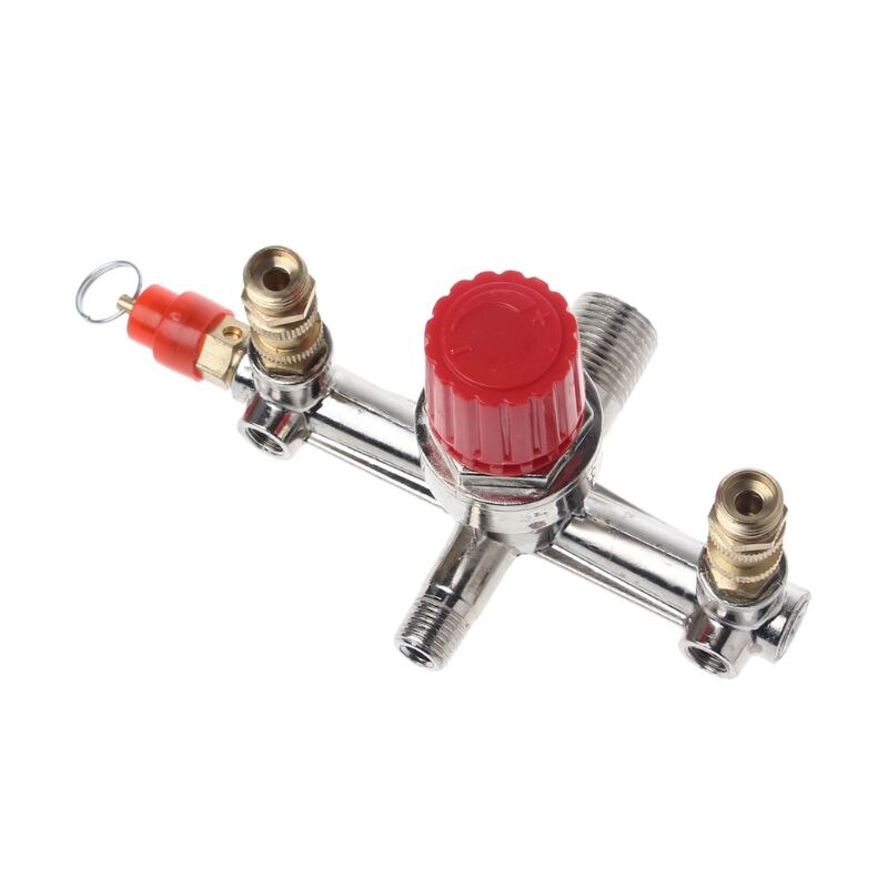 Double Outlet Pipe Alloy Air Compressor Switch Pressure Regulating Valve Mounting Parts Air Compressor Pipe