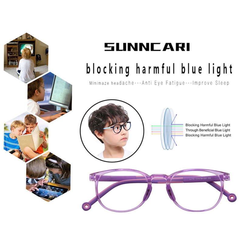 Kids Anti-blue Light Glasses Children Ultralight Round Eyeglasses Boys Girls Myopia Eyewear Blue Light Blocking Computer Glass